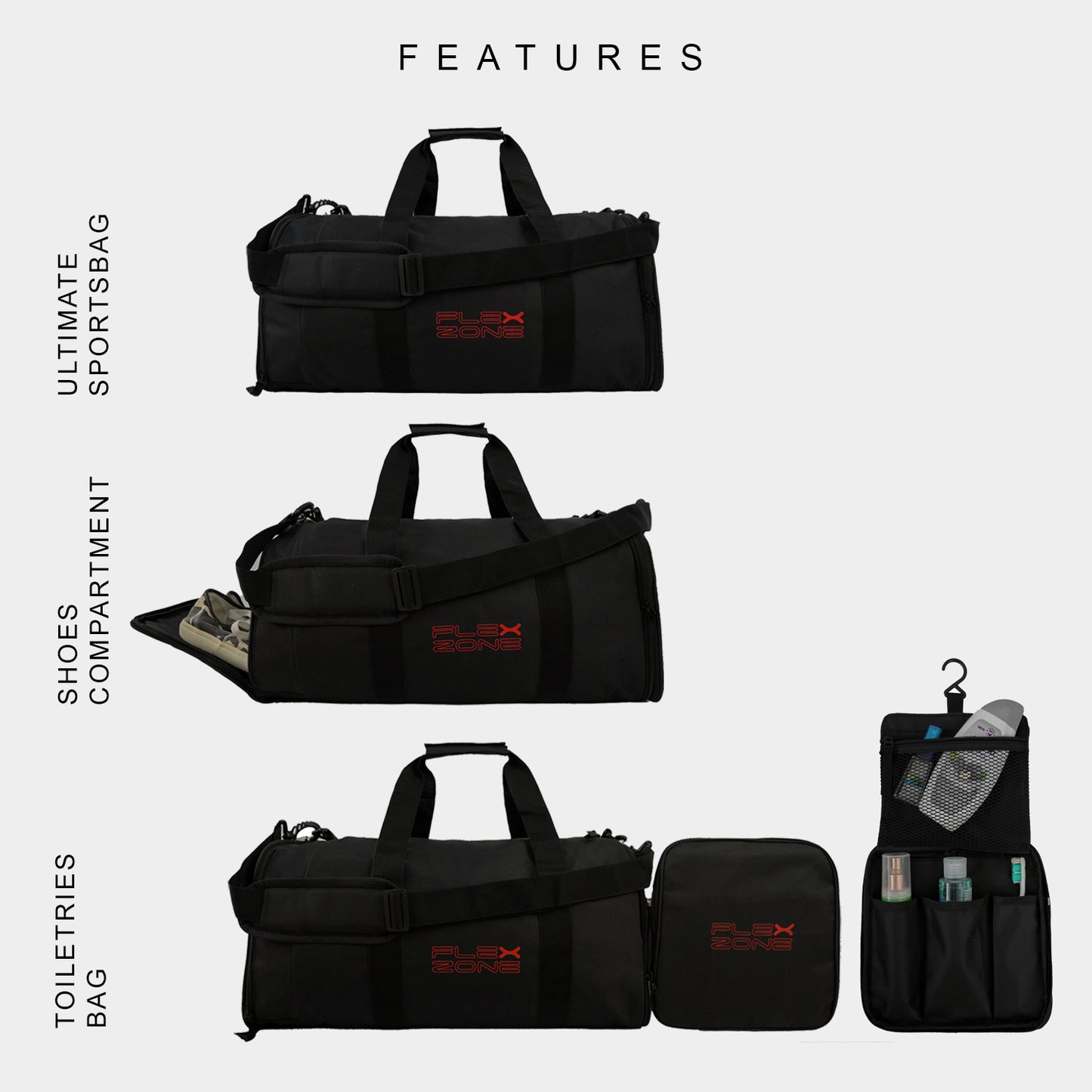 Gymbag plus Toiletris Bag inside Ultimate series FAB-023