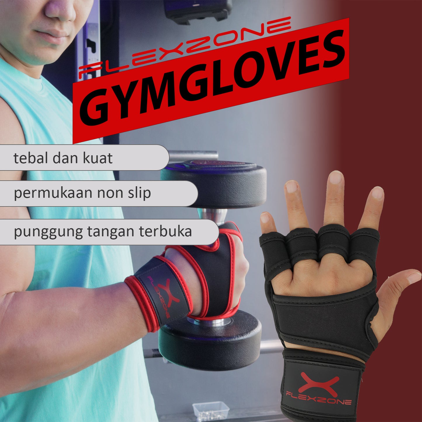 Gym Gloves with Wrist Strap FAG-008